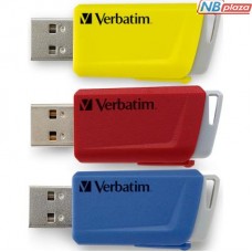 USB флеш накопичувач Verbatim 3x16GB Store 'n' Click Red/Blue/Yellow USB 3.2 (49306)