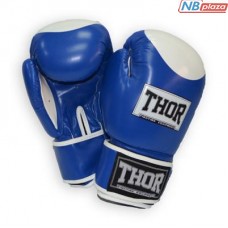 Боксерские перчатки THOR Competition 14oz Blue/White (500/02(Leath) BLU/WHITE 14 oz.)