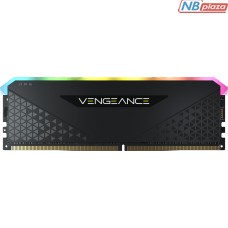 Модуль памяти для компьютера DDR4 16GB 3200 MHz Vengeance RGB RS Black Corsair (CMG16GX4M1E3200C16)