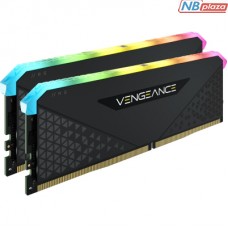 Модуль памяти для компьютера DDR4 32GB (2x16GB) 3600 MHz Vengeance RGB RS Black Corsair (CMG32GX4M2D3600C18)