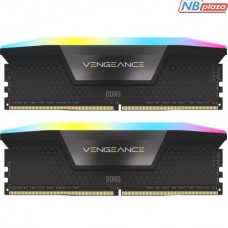 Модуль пам'яті для комп'ютера DDR5 32GB (2x16GB) 5600 MHz Vengeance RGB Black Corsair (CMH32GX5M2B5600Z40)