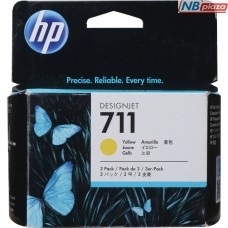 Картридж HP DJ No.711 DesignJet 120/520 3-Pack Yellow (CZ136A)