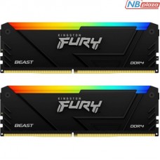 Модуль пам'яті для комп'ютера DDR4 32GB (2x16GB) 3200 MHz FURY Beast RGB Kingston Fury (ex.HyperX) (KF432C16BB2AK2/32)