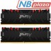 Модуль пам'яті для комп'ютера DDR4 16GB (2x8GB) 4000 MHz Renegade RGB Black Kingston Fury (ex.HyperX) (KF440C19RBAK2/16)