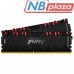 Модуль пам'яті для комп'ютера DDR4 16GB (2x8GB) 4000 MHz Renegade RGB Black Kingston Fury (ex.HyperX) (KF440C19RBAK2/16)