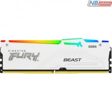 Модуль пам'яті для комп'ютера DDR5 16GB 5200 MHz Beast RGB EXPO White Kingston Fury (ex.HyperX) (KF552C36BWEA-16)