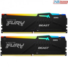 Модуль памяти для компьютера DDR5 16GB (2x8GB) 5200 MHz FURY Beast RGB Kingston Fury (ex.HyperX) (KF552C40BBAK2-16)
