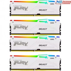 Модуль пам'яті для комп'ютера DDR5 128GB (4x32GB) 5600 MHz FURY Beast RGB White Kingston Fury (ex.HyperX) (KF556C40BWAK4-128)