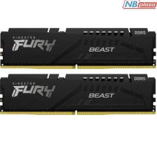 Модуль пам'яті для комп'ютера DDR5 16GB (2x8GB) 6000 MHz Beast Black EXPO Kingston Fury (ex.HyperX) (KF560C30BBEK2-16)