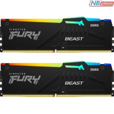 Модуль пам'яті для комп'ютера DDR5 16GB (2x8GB) 6000 MHz FURY Beast RGB Kingston Fury (ex.HyperX) (KF560C36BBEAK2-16)