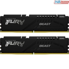 Модуль пам'яті для комп'ютера DDR5 64GB (2x32GB) 6400 MHz Beast Black Kingston Fury (ex.HyperX) (KF564C32BBK2-64)