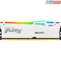 Модуль пам'яті для комп'ютера DDR5 16GB 6400 MHz Beast White RGB XMP Kingston Fury (ex.HyperX) (KF564C32BWA-16)