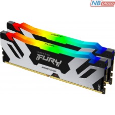 Модуль пам'яті для комп'ютера DDR5 32GB (2x16GB) 6400 MHz Renegade Silver RGB Kingston Fury (ex.HyperX) (KF564C32RSAK2-32)
