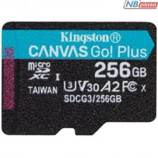 Карта памяти Kingston 256GB microSDXC class 10 A2 U3 V30 Canvas Go Plus (SDCG3/256GBSP)