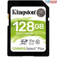 Карта пам'яті Kingston 128GB SDXC class 10 UHS-I U3 Canvas Select Plus (SDS2/128GB)