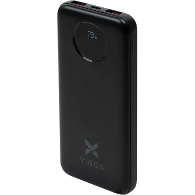 Батарея універсальна Vinga 10000 mAh 22.5W Display Black (VPBB1022)