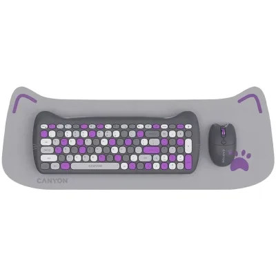Комплект Canyon HSET-W6 Kitty Edition Wireless UA Violet (CNS-HSETW6VT)