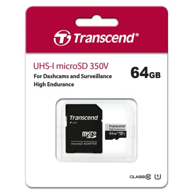 Карта пам’яті Transcend 64GB microSDXC class 10 UHS-I U1 High Endurance (TS64GUSD350V)